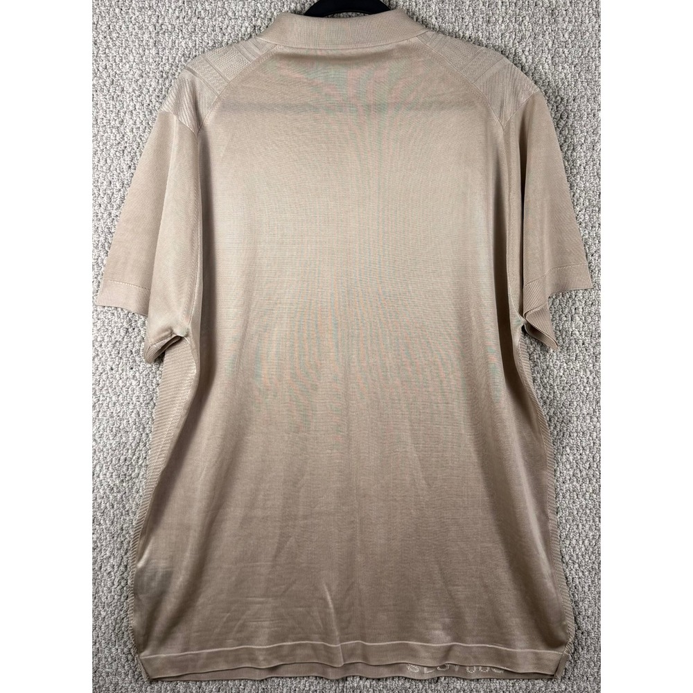 Saint Lorenzo Knit Polo Shirt XXL Beige Greek Key Short Sleeve Textured - Picture 2 of 8